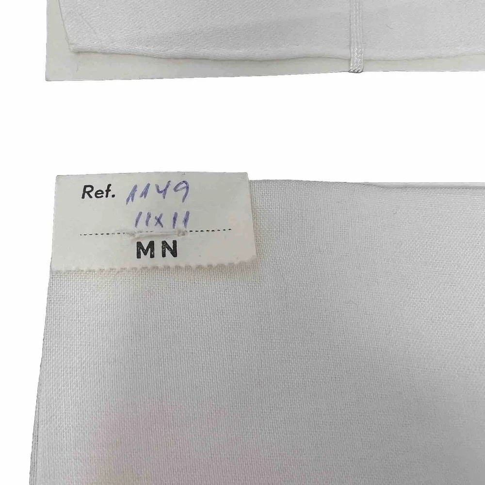 Casa Do Turista Madeira Linen Napkins Sheer White Embroidered Flower 11x11 Set 4